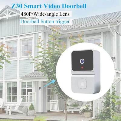 Electronic Wireless Doorbell Home Security Camera with Chime HD Video Night Vision 2.4GHZ WiFi Smart Door Bell Two-Way Audio