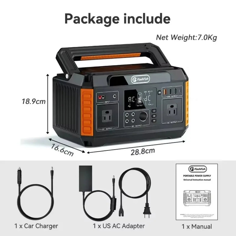 140400mAh Portable Power Station 560W 230V 110V Solar Generator 520Wh CPAP Battery Backup Power Emergency Power Supply Camping