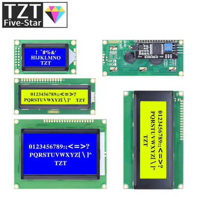 LCD Module Blue Green  Screen For Arduino 0802 1602 2004 12864 LCD Character UNO R3 Mega2560 Display PCF8574T IIC I2C Interface