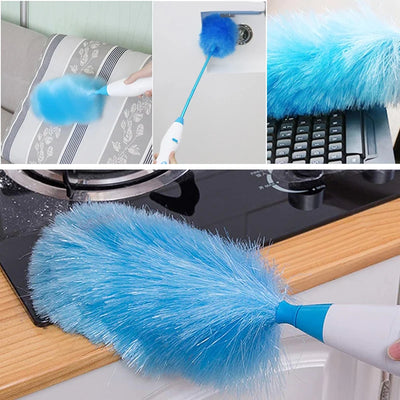 Electric Dust Brush Spin Duster Adjustable Feather Dust Brush Vacuum Cleaner Blinds Window Cleaning Tool Instant Duster Pro