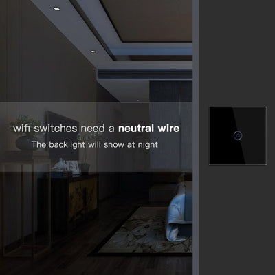 Bseed Wifi Smart Switch 1/2/3Gang 2Way Light Touch Switch Crystal Glass Panel Work With Tuya Google Alexa Smart Life