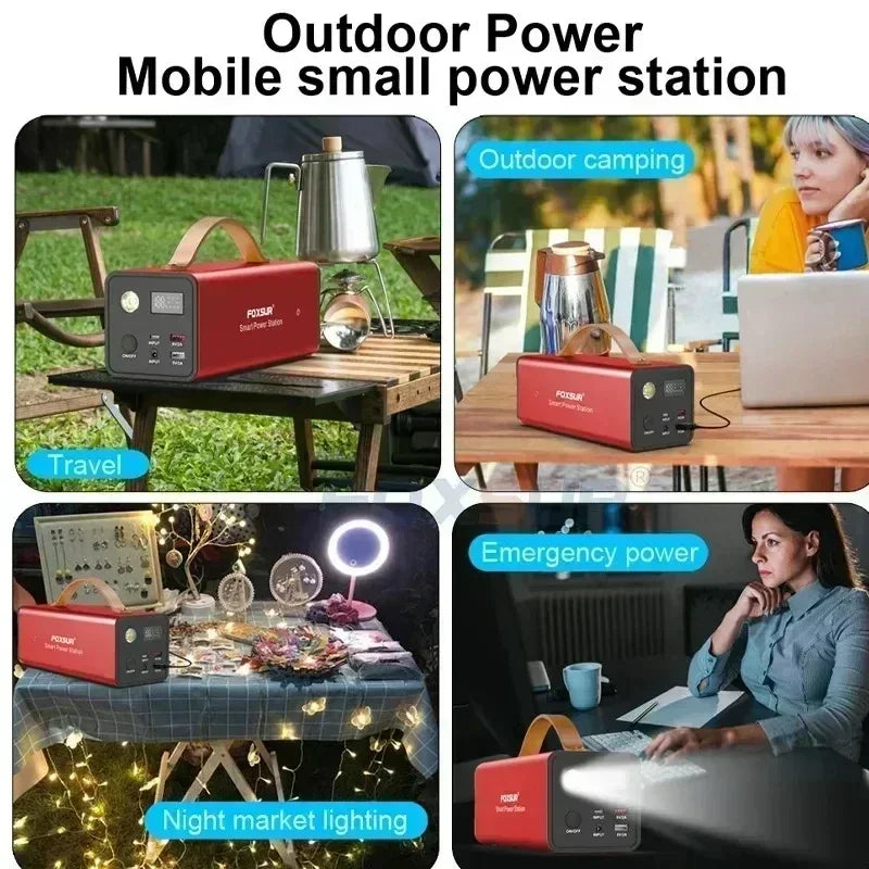 Portable Power Station 220V 60800mah Camping Battery Solar Emergency Generator Power Bank for Self-driving Night Market Stall