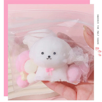 Squishy Teddy Dog Kawaii White Puppy Squeeze Toy TPR Adult Child Stress Relief Toy Cute Girl Birthday Gift Autism Fidget Toys