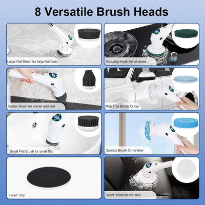 Electric Household Cleaning Brush for Bathroom Window Toilet Cleaning Cordless Cleaner Multifunctional Rotary Cleaning Brush