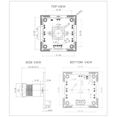 3PCS OV9732 Camera Module 1MP 100 Degree 1280x720 USB Free Driver Adjustable Manual-focus Camera with 2m Cable for Game Project