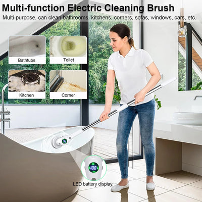 Electric Household Cleaning Brush for Bathroom Window Toilet Cleaning Cordless Cleaner Multifunctional Rotary Cleaning Brush