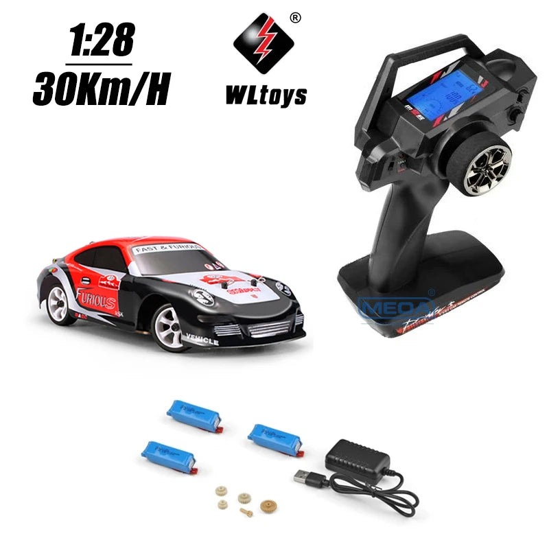 Wltoys K989 K969 284131 Upgrade LCD Version 4WD 1/28 RC High Speed Racing Mosquito 2.4GHz Off-Road RTR Rally Drift Car