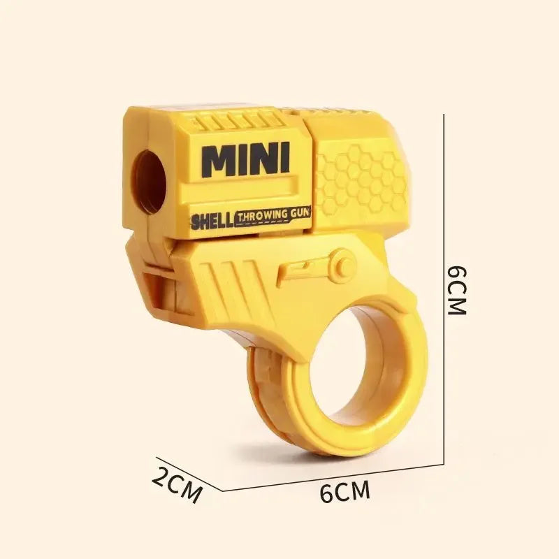 Fidget Toy Mini Shell Ejecting Toy Gun Anti Stress Hand Spinner Ring Pistol Birthday Gift Game Gold Finger Stress Relief