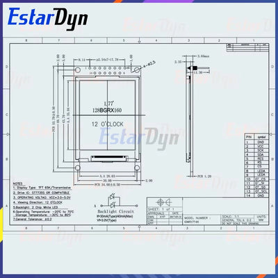 1.77 1.8 inch TFT LCD Module LCD Screen SPI serial 51 drivers 4 IO driver TFT Resolution 128*160 1.8 inch TFT interface