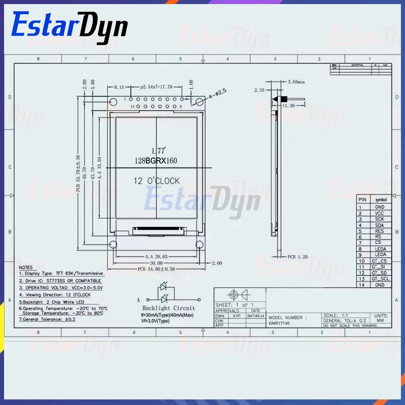 1.77 1.8 inch TFT LCD Module LCD Screen SPI serial 51 drivers 4 IO driver TFT Resolution 128*160 1.8 inch TFT interface