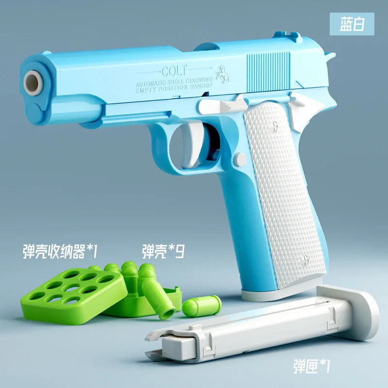 Stress Relief  Model Gun Continuous Throwing Hanging Revolver Launcher Toy Gun Outdoor Play Entertainment Kids Gift