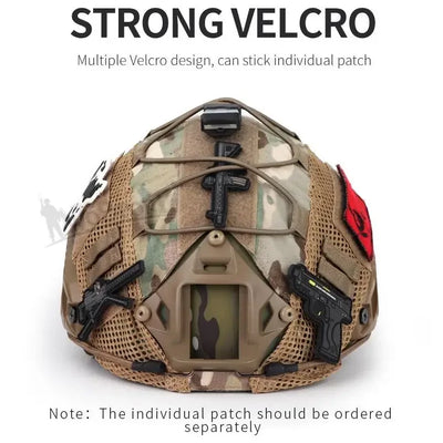 Tactical Helmet Cover with Elastic Cord Camouflage Head Circumference 50-62cm for MH PJ BJ Fast Helmets Accessories