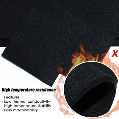 Black High Temp Carbon Fiber Protective Sheet Torch Shield Pack Graphite Felt Welding Protective Blanket