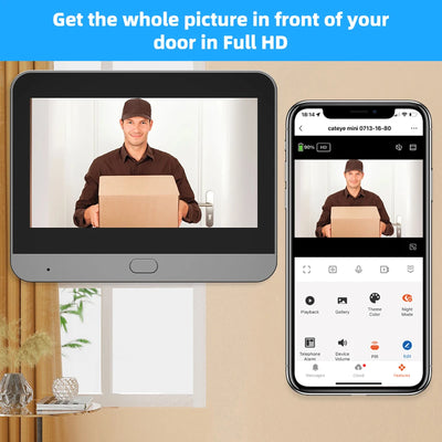 Door Camera Icam365 Peephole camera home wireless phone 3MP 4.3 Screen Night PIR wifi wireless Security protection Smart home