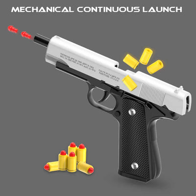 Black Automatic Colt 1911 Automatic Shell Soft Bullet Toy Gun Air Gun CS Shooting Weapon Boy Toy (continuous Firing)