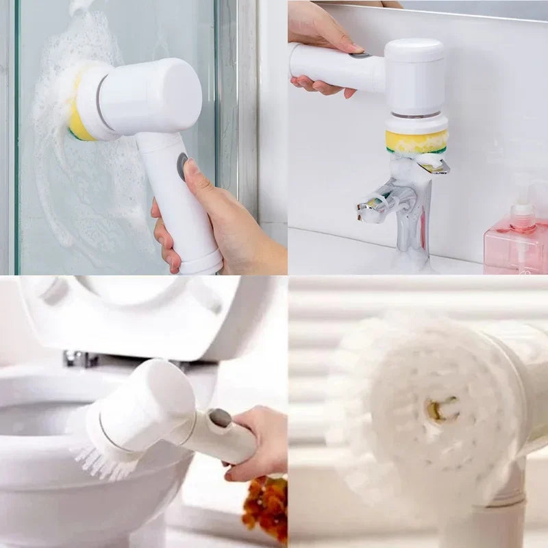 Multifunctional Electric New Cleaning Brush USB 5-in-1 Handheld Bathtub Brush Cleaner Sink Bathroom Kitchen window Cleaning Tool