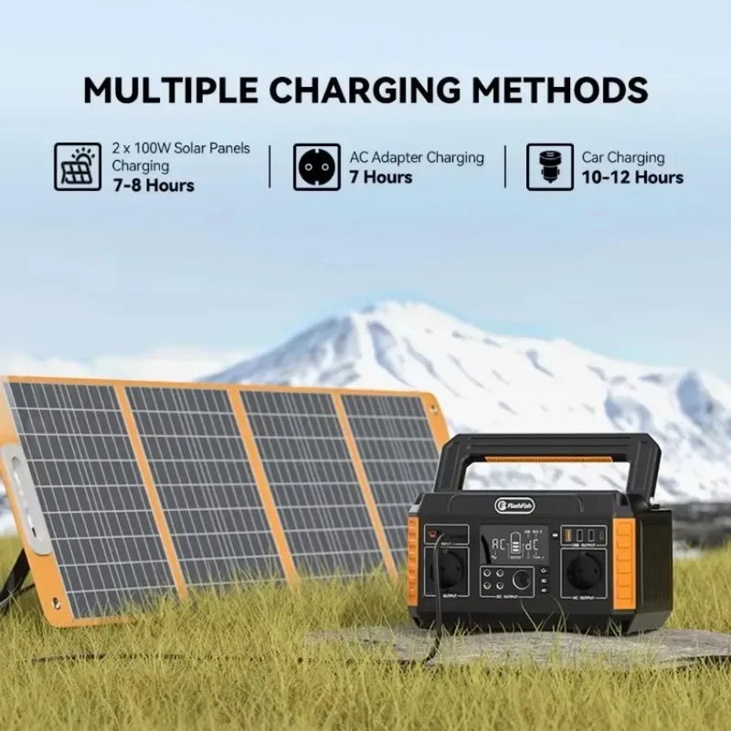 Portable Power Station 520W Solar Equipment Generator 1000W AC Peak Power Output for Camping Outdoor Apartment Charging Station