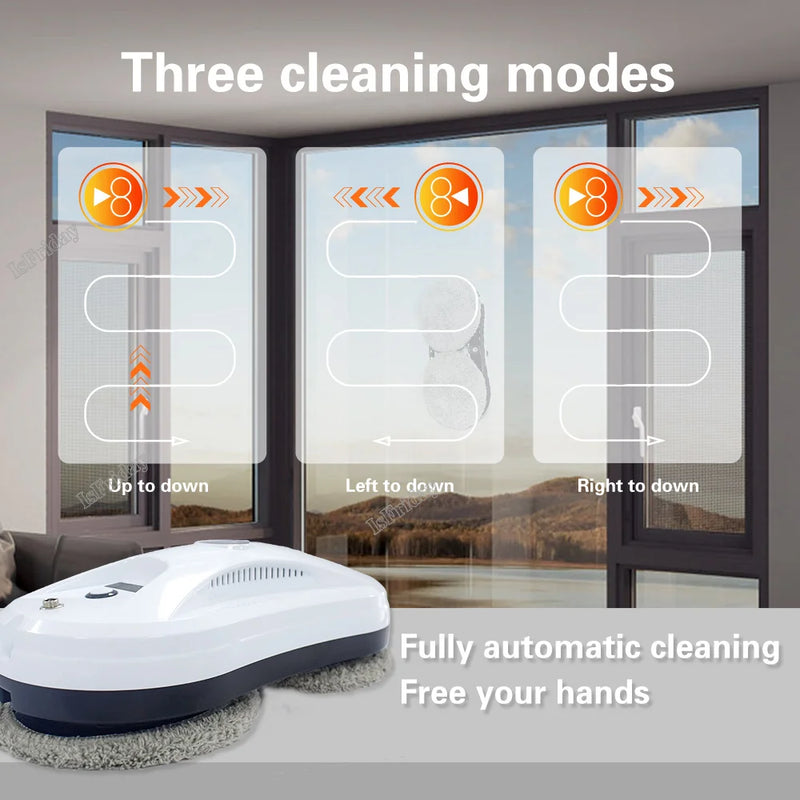 Robot Window Cleaner With Water Sprayer Electric Intelligent Remote Control Glass Window Washer For Home Cleaning