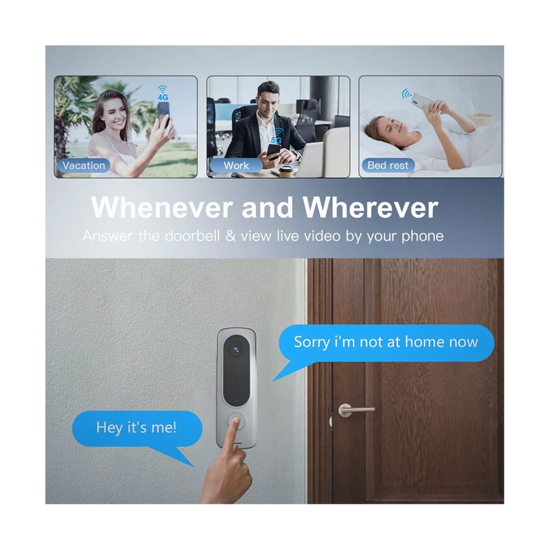 Smart Wireless Digital Visual Intercom WIFI Door Bell Electronic Doorbell 480P Home Security Camera