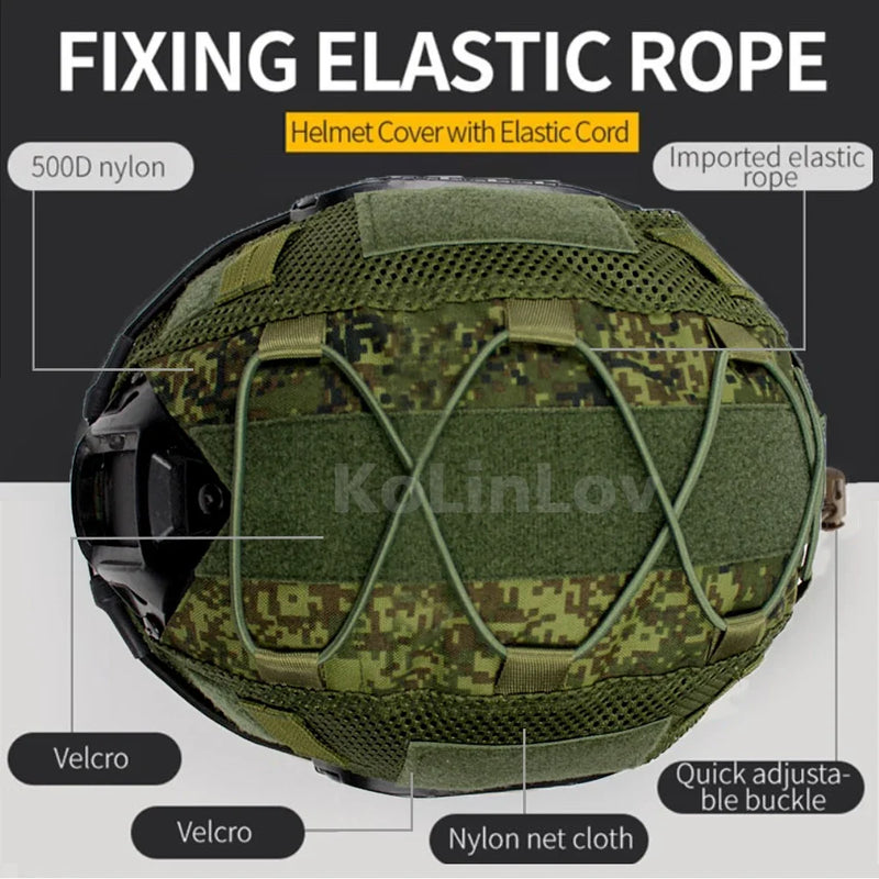 Tactical Helmet Cover for Fast MH PJ BJ OPS-Core Helmet Airsoft Paintball High-cut Helmet Cover camo with Elastic Cord