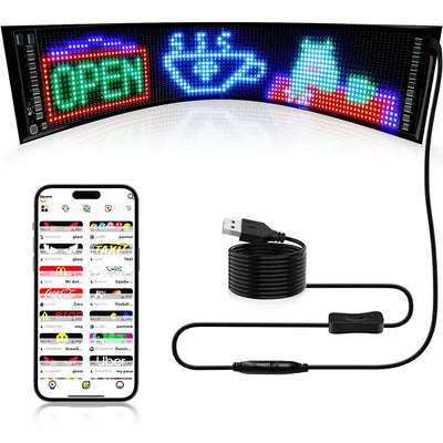 APP control flexible led eyes animation display smart scrolling message blink eye Soft LED Sign Board for trucks