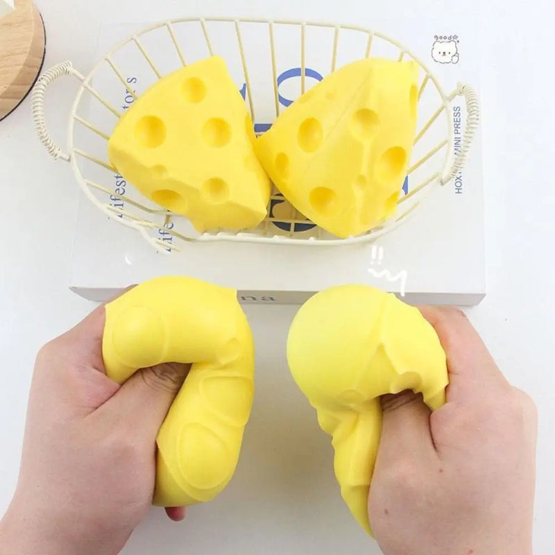 Squeeze Cheese Fidget Toy, - Stress Relief Plush, Squeeze Cheese - Autism/ADHD Cheese Wedge Toy - 1 PCS