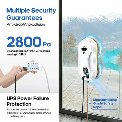 Intelligent Household Window Cleaning RobotAutomatic Water Spray Vacuum Cleaner With Remote Control Electric Window Wiper Glass