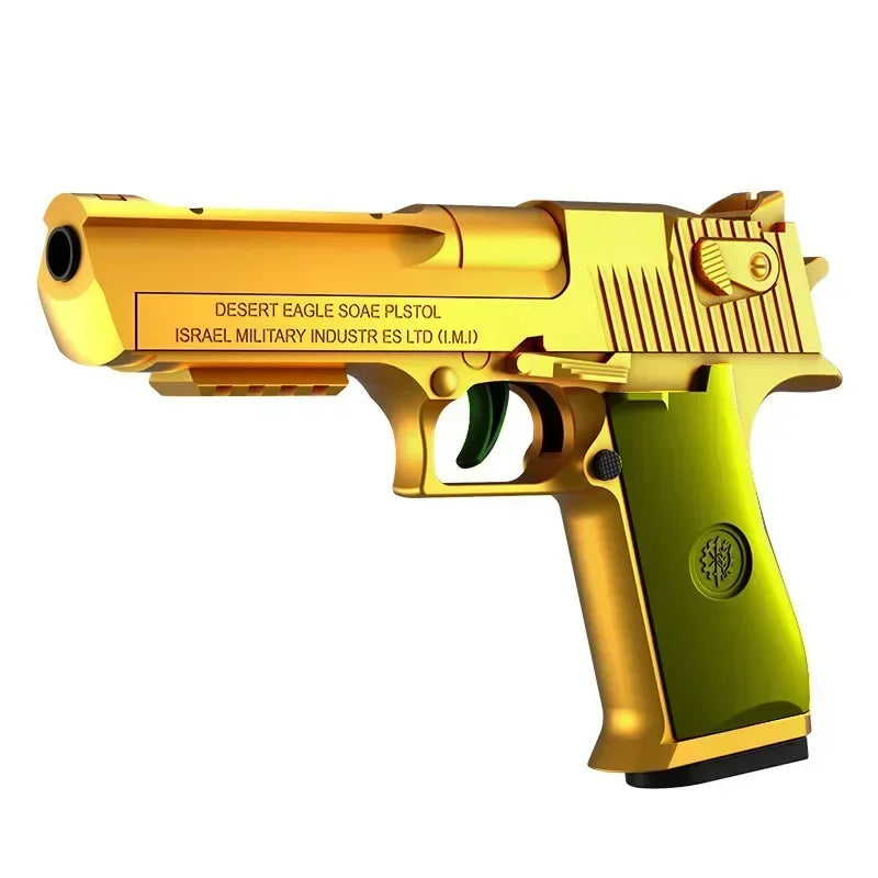 Mechanical Automatic Desert Eagle Toy Gun Shell Ejection Airsoft Pistol Continuous Firing Soft Bullet Toy for Children Shooting