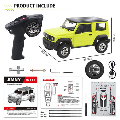 HG4-53 Pro Licensed SUZUKI JIMNY 1/16 Scale 2.4GRemote Control Car Simulation Light Sound Smoke Systerm Proportional RC Crawler