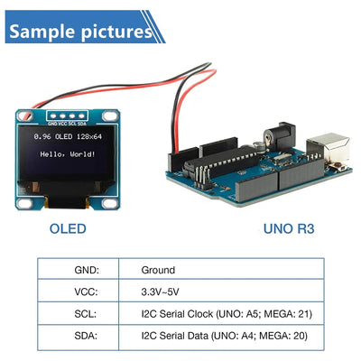 1-10pcs Original 0.96 inch oled IIC Serial White OLED Display Module 128X64 I2C SSD1306 12864 LCD Screen Board For Arduino