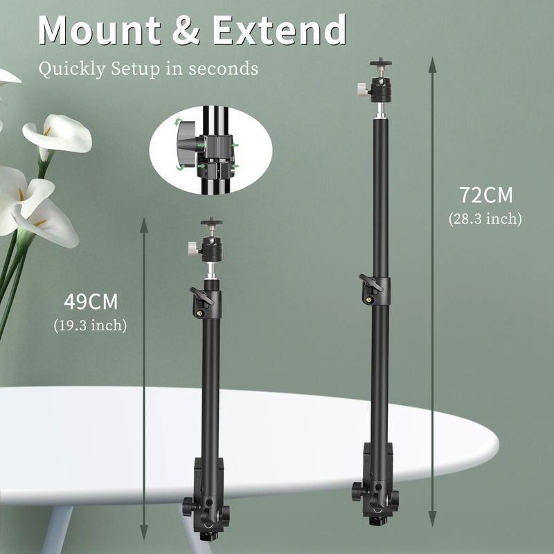 SH Adjustable Table Frosted Light Stand,Desk Mount Stand With Standard 1/4 Screw,Ball Head Use For Ring Light,Video,Projector