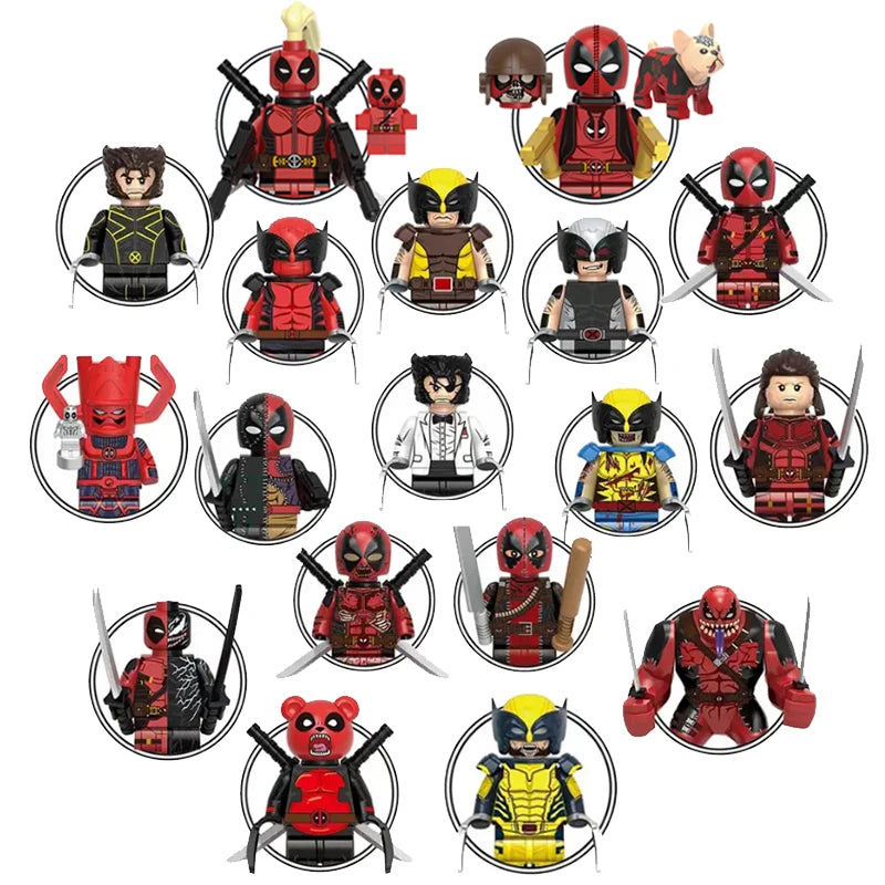 Hot Toys Marvel Legend Deadpool Wolverine Bricks For Toys Gifts New 2024 Mini Action Figures Children Building Blocks For Gifts