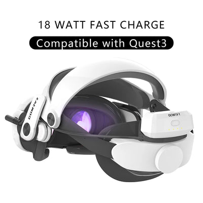 GOMRVR Comfort Battery Halo Head Strap Compatible with Meta Quest 3S Replancement of Elite Strap Enhanced Playtime and Support