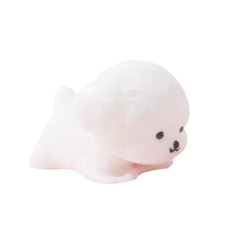 Squishy Teddy Dog Kawaii White Puppy Squeeze Toy TPR Adult Child Stress Relief Toy Cute Girl Birthday Gift Autism Fidget Toys