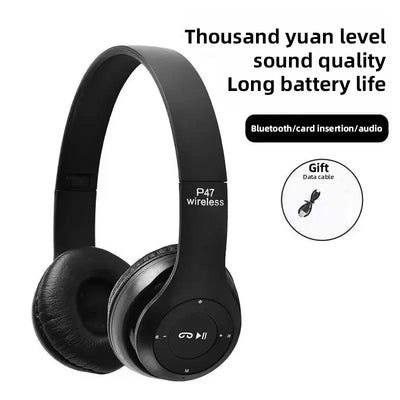 Stereo P47 Wireless Headphones Bluetooth 5.0 Earphones Foldable Gaming Headset Sport Headphone with Mic Music Earbuds