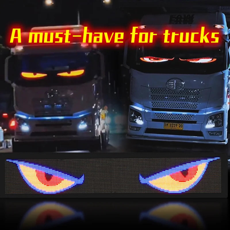 APP control flexible led eyes animation display smart scrolling message blink eye Soft LED Sign Board for trucks