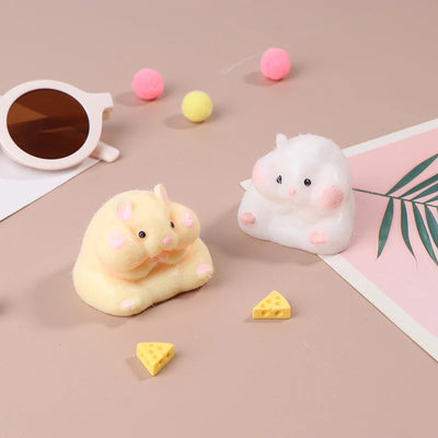 Super Soft Cute Q-Bullet Simulated Hamster  Toy Mini  Toys Kawaii Stress Relief Squeeze Toy TPR Decompression Toy