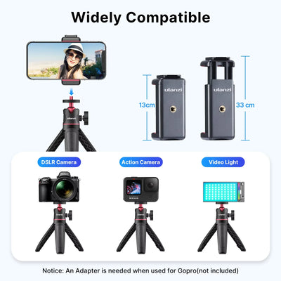 Ulanzi MT-08 Mini Tripod White Color Foldable Tripod Monopod  Mount 1/4'' Tripod Universal for DSLR Android iPhone Smartphone