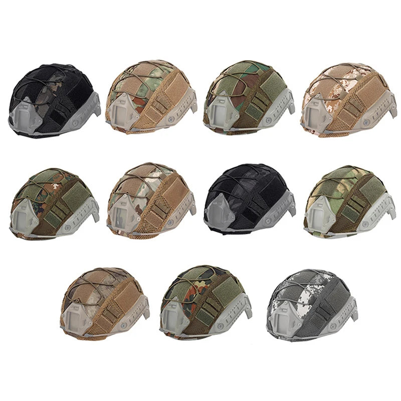 Elastic Cord Tactical Military Combat Helmet Cover Anti-scratch Nylon Mesh Helmet Cloth Magic Outdoor Field Equipment