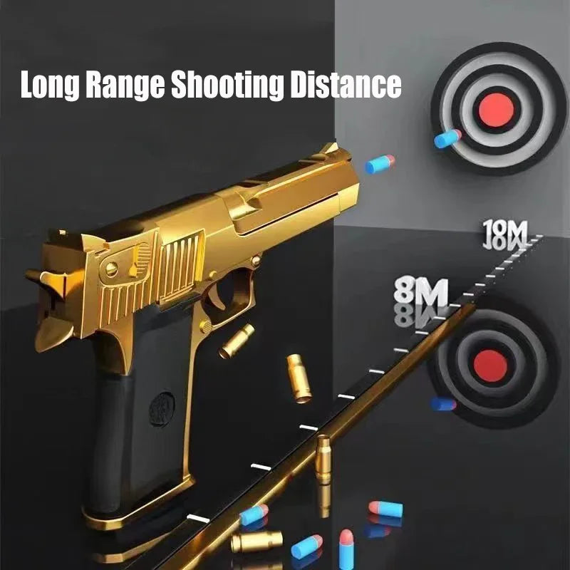 Shell Ejection Desert Eagle Soft Foam Bullet Toy Gun Airsoft Pistol Outdoor CS Weapon for Boys Girls Shooting Game Birthday Gift