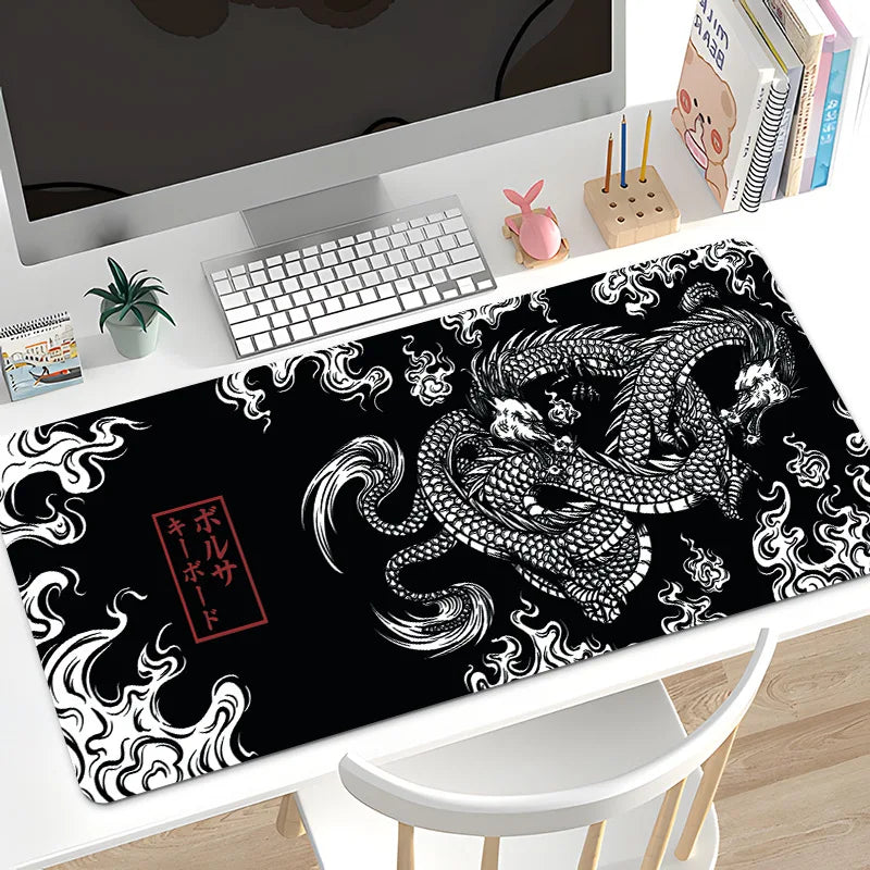 XXL RGB Gaming Mouse Pad Dragon Desk Mat HD Black Gamer Accessories Large LED Light MousePads PC Computer Carpet With Backlit