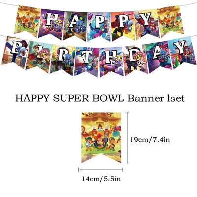 12inch Game Brawl Theme Birthday Scene Decoration Latex Balloon Party Banner Cake Flag Brawl Stars Decor Baby Shower Supplies