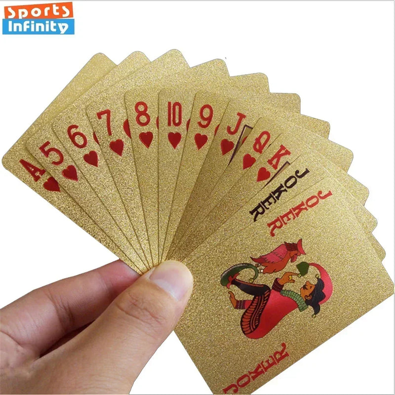 Gold Foil Playing Card Gold Plastic Waterproof PVC Poker Cards Party Game Card Creative Gold Poker Texas Playing Card Board Game