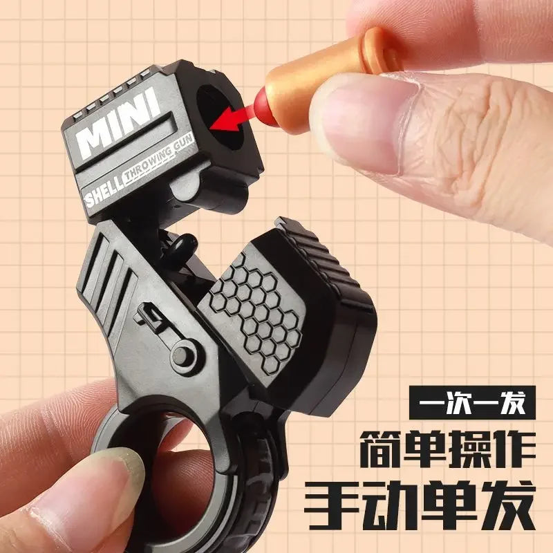 Fidget Toy Mini Shell Ejecting Toy Gun Anti Stress Hand Spinner Ring Pistol Birthday Gift Game Gold Finger Stress Relief